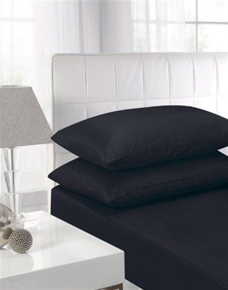 Polycotton Fitted Sheet Black