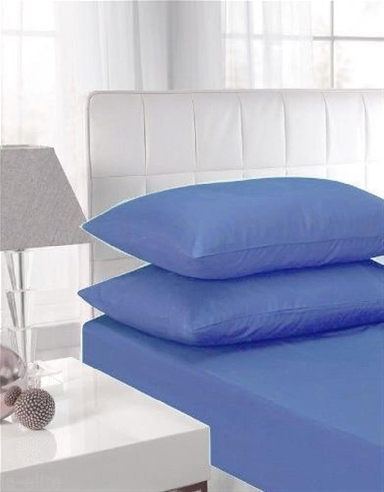 Polycotton Fitted Sheet Mid Blue