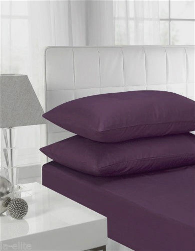 Polycotton Fitted Sheet Plum