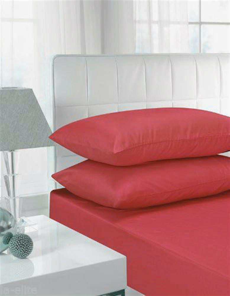 Polycotton Fitted Sheet Red