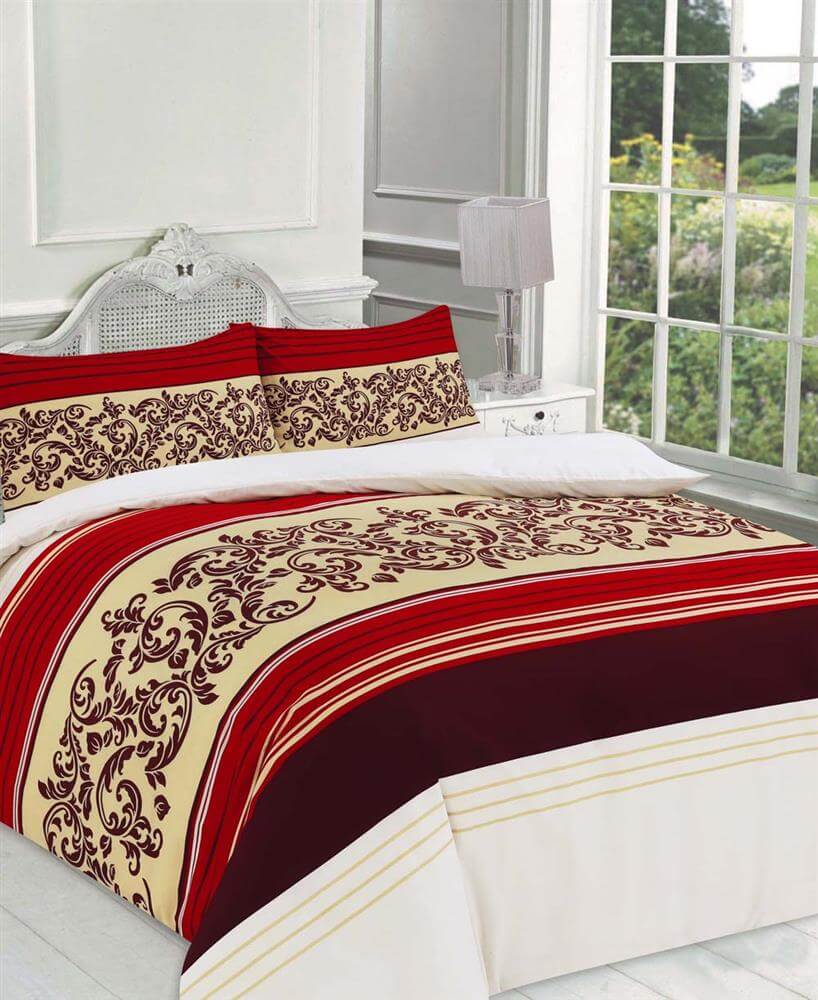 camilla floral duvet cover red