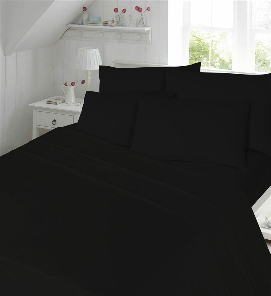 t200 egyptian cotton bedding fitted sheets black