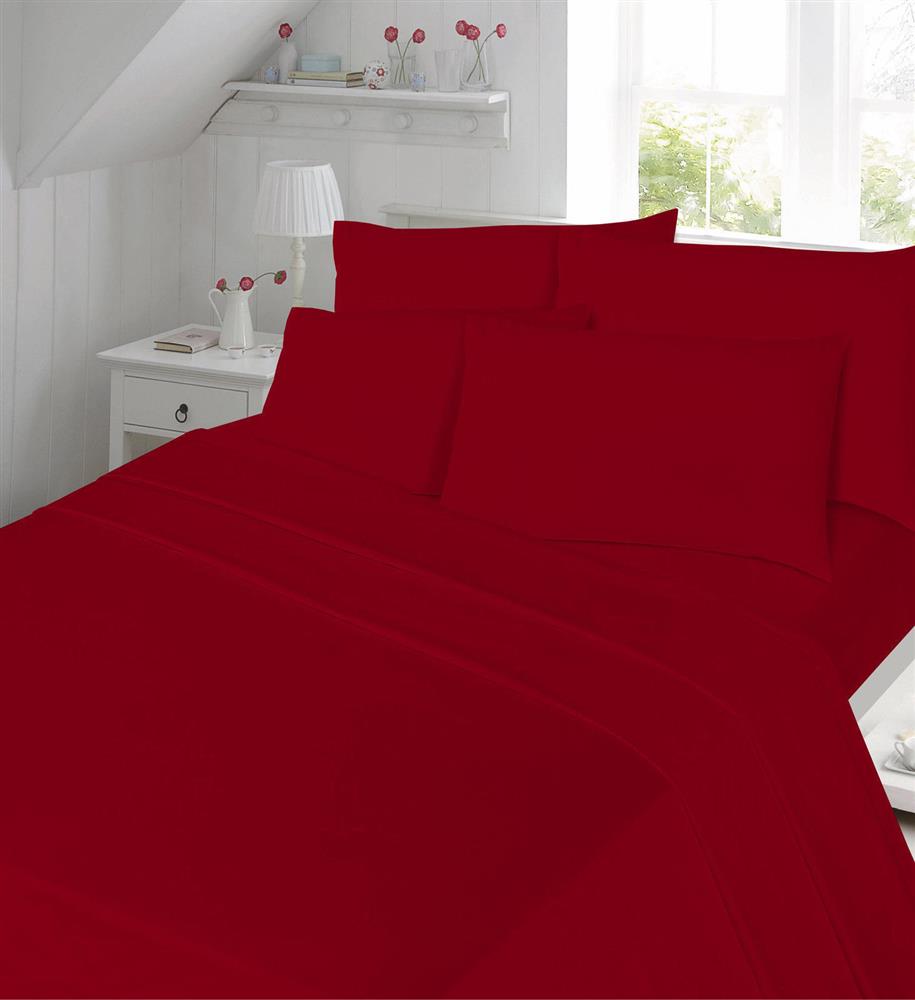 t200 egyptian cotton flat sheets red