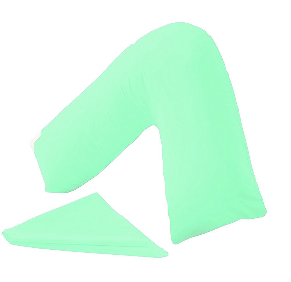 v shaped pillowcases mint green