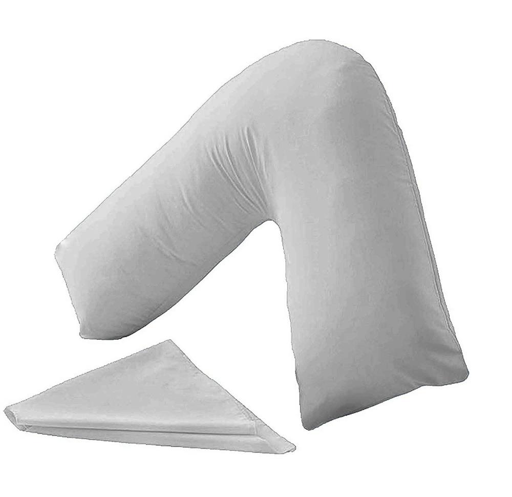 v shaped pillowcases silver