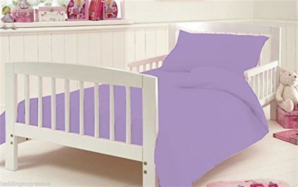 cot bed fitted sheet lilac