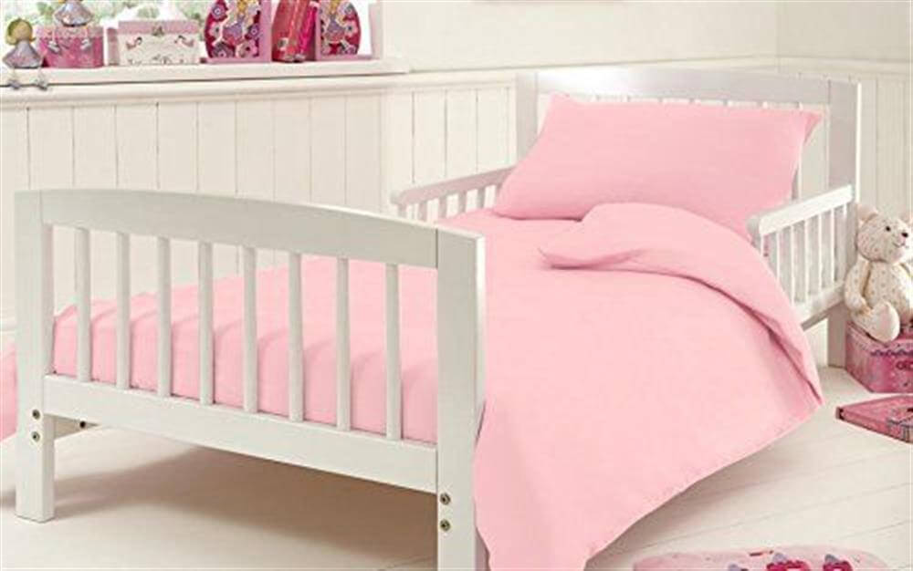 cot bed fitted sheet pink