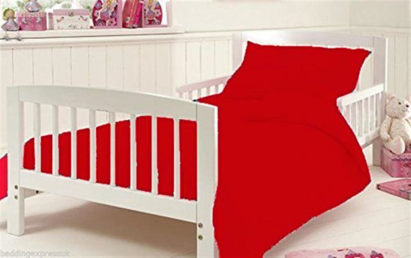 cot bed duvet cover red
