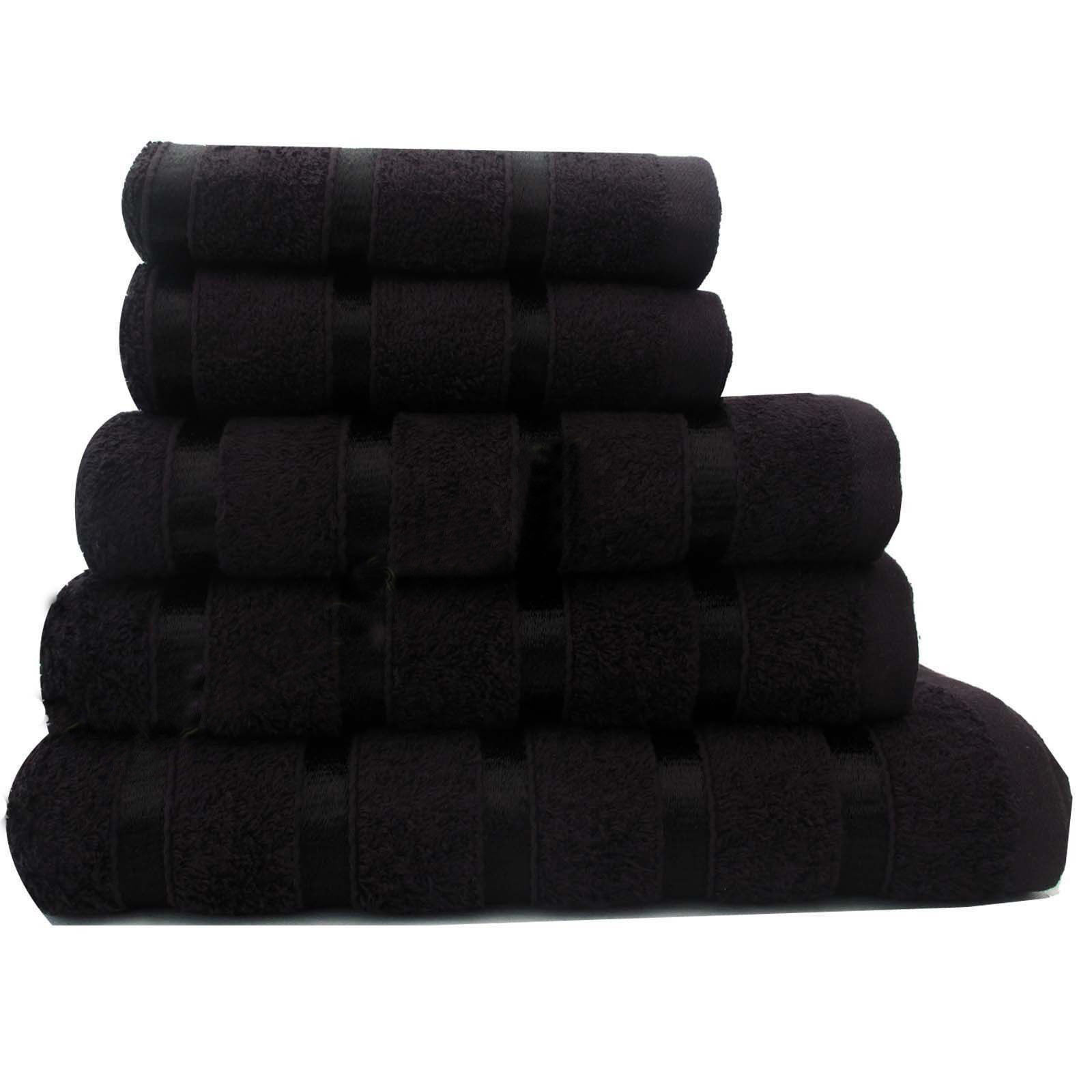 egyptian cotton towel set black