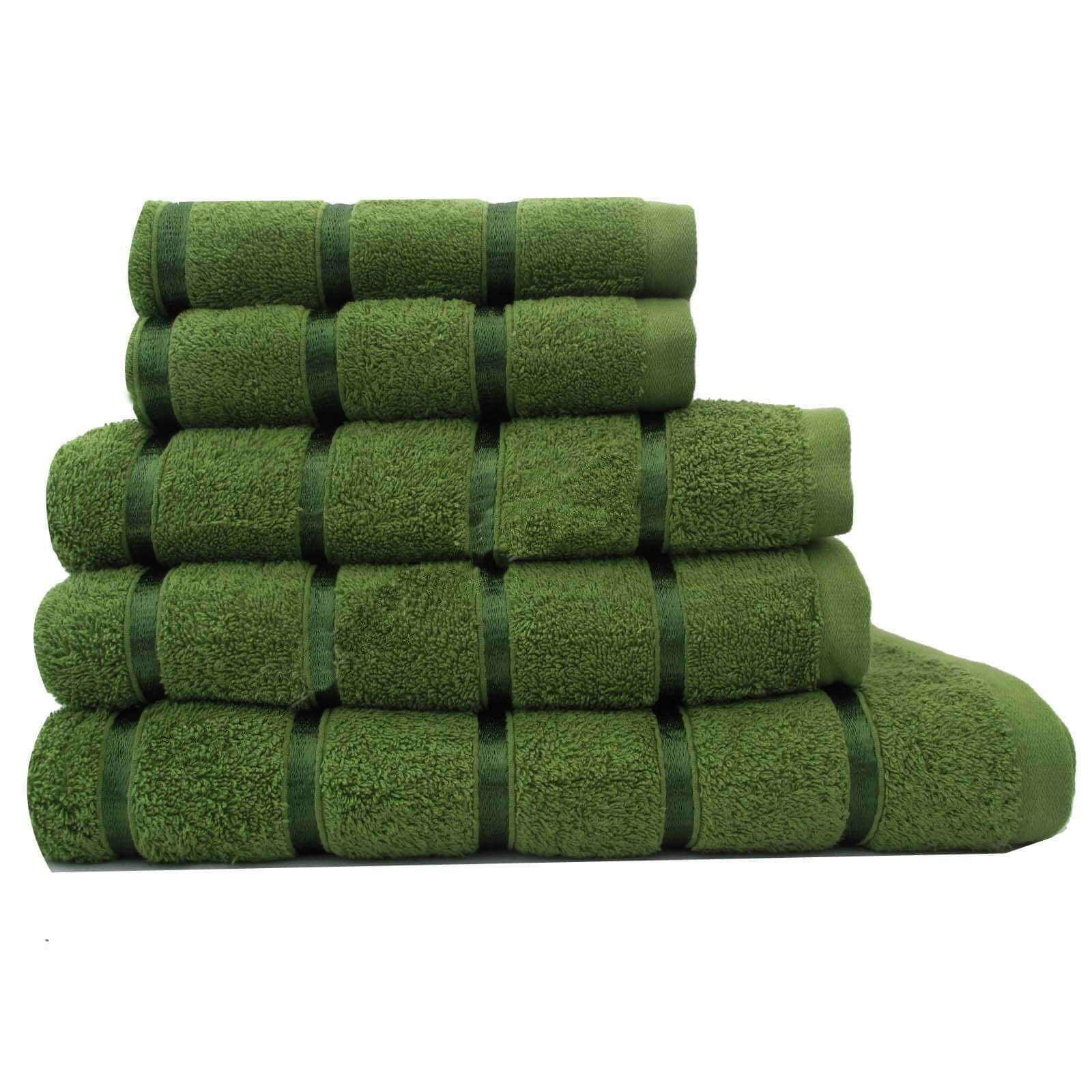 egyptian cotton towel set green