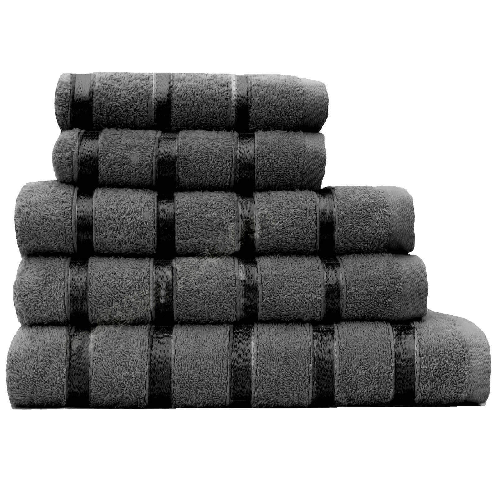100% Egyptian Cotton Face Hand Bath 500 GSM Satin Stripe Bath Sheet Towel Set 