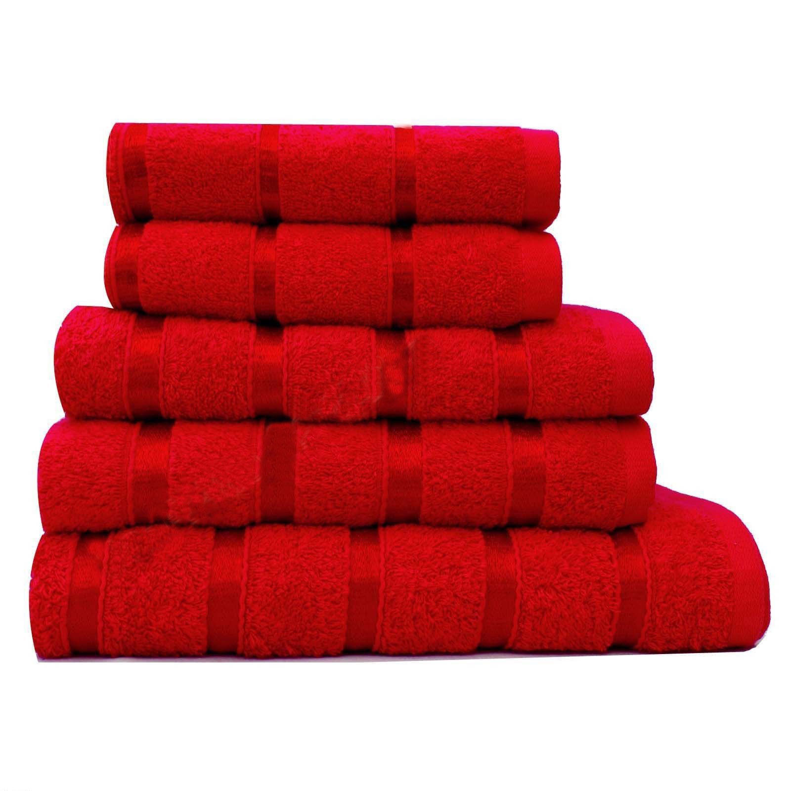 egyptian cotton towel set red