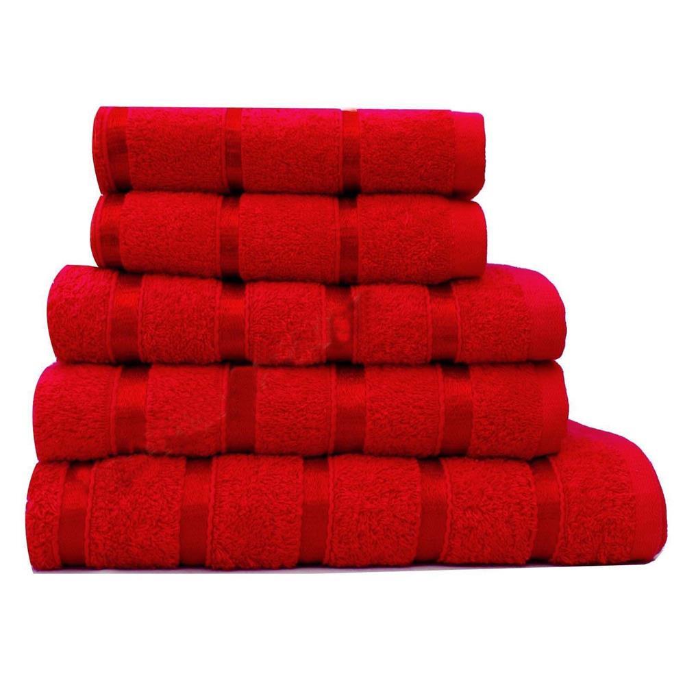 egyptian cotton towels set red