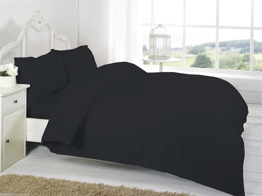 percale bedding duvet set black