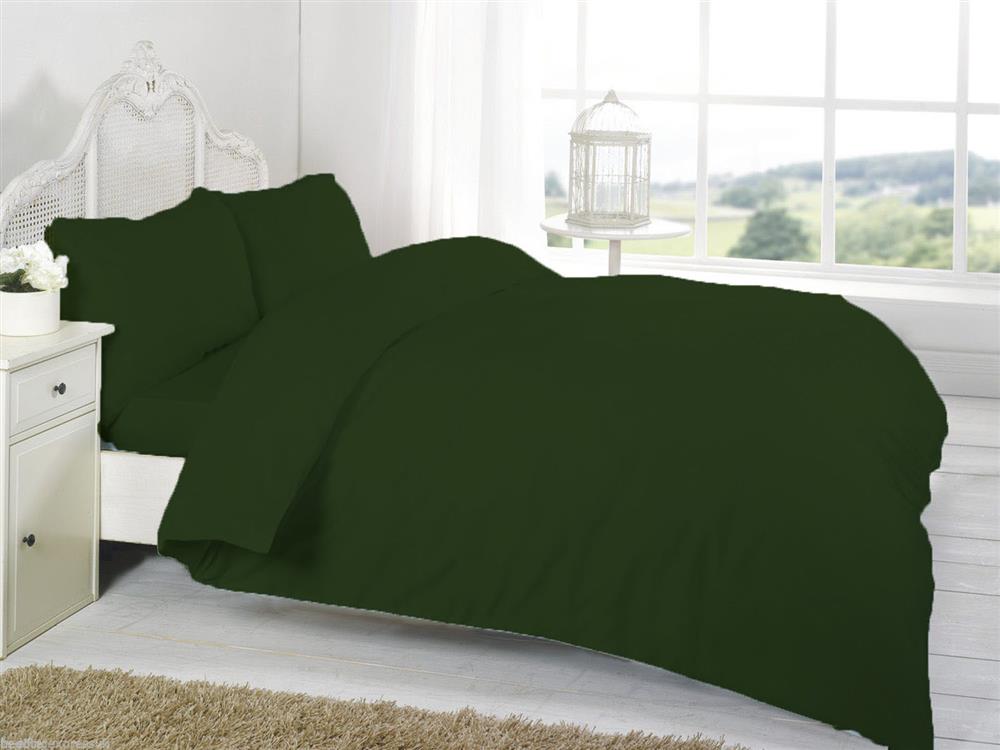 percale bedding duvet set green