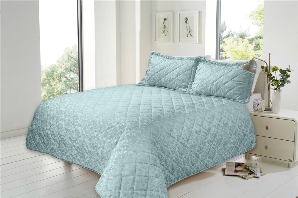Jacquard Quilted Bedspreads With Pillow Shams Double Size De Lavish