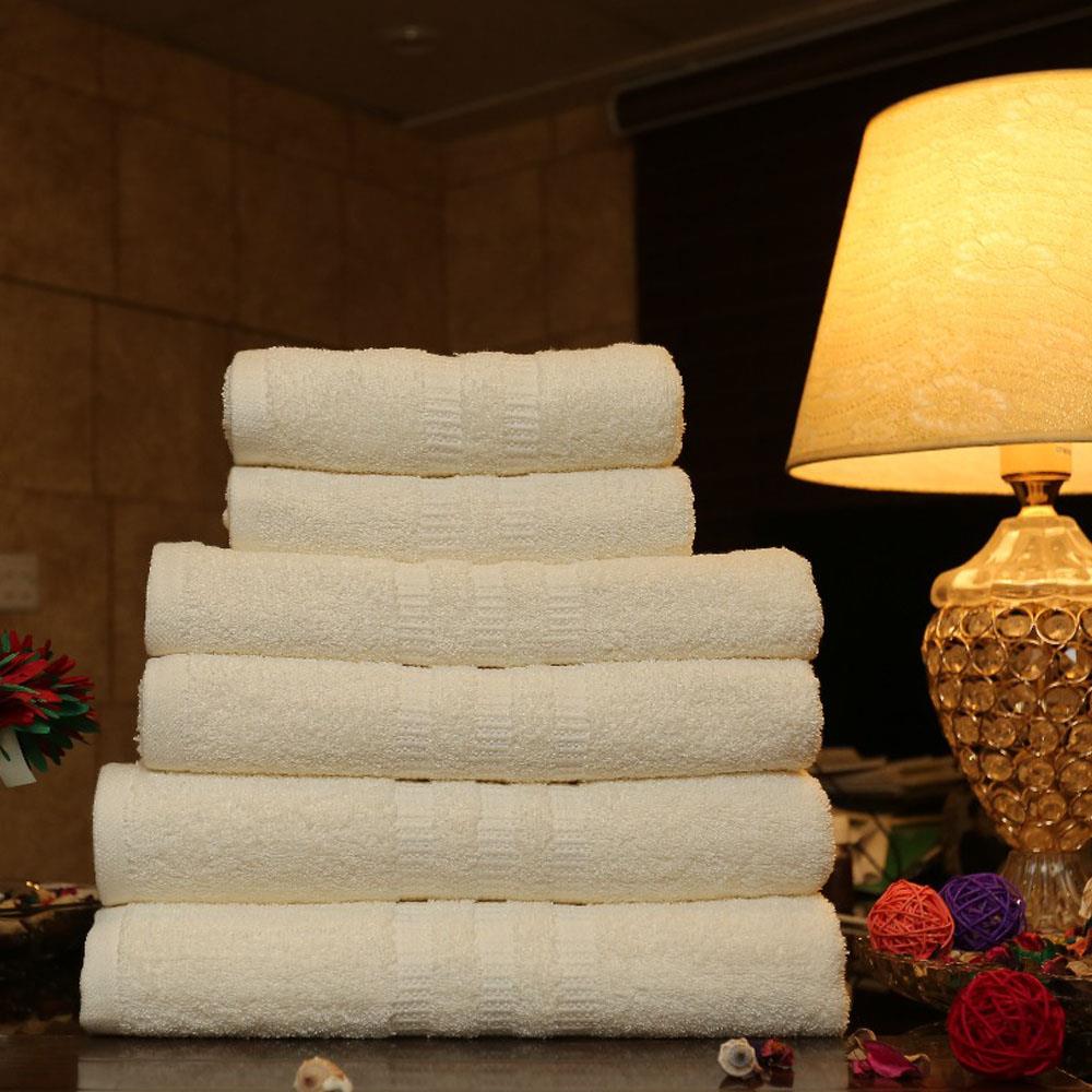 500 gsm towels set cream