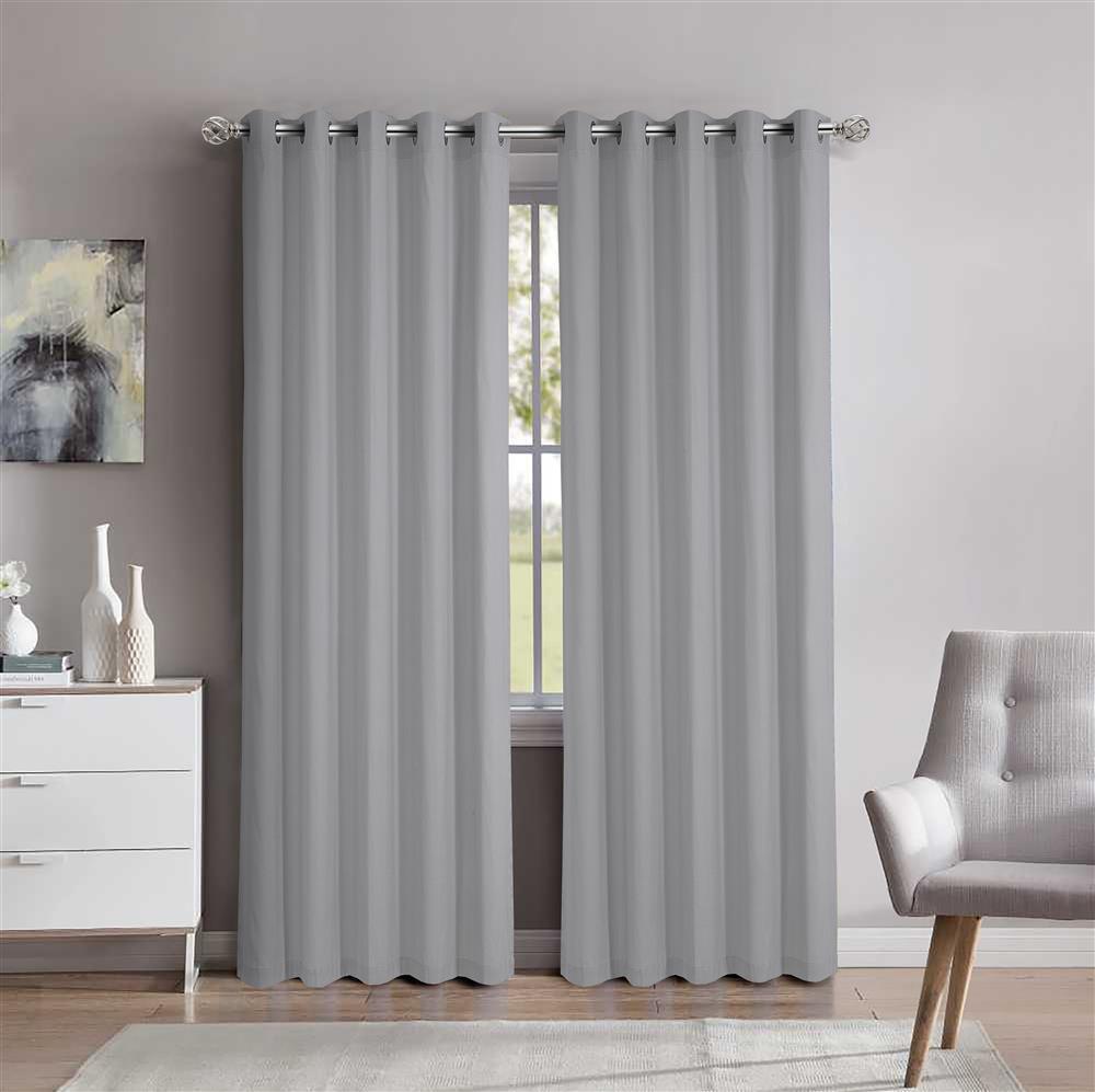 unlined eyelet curtain set silver