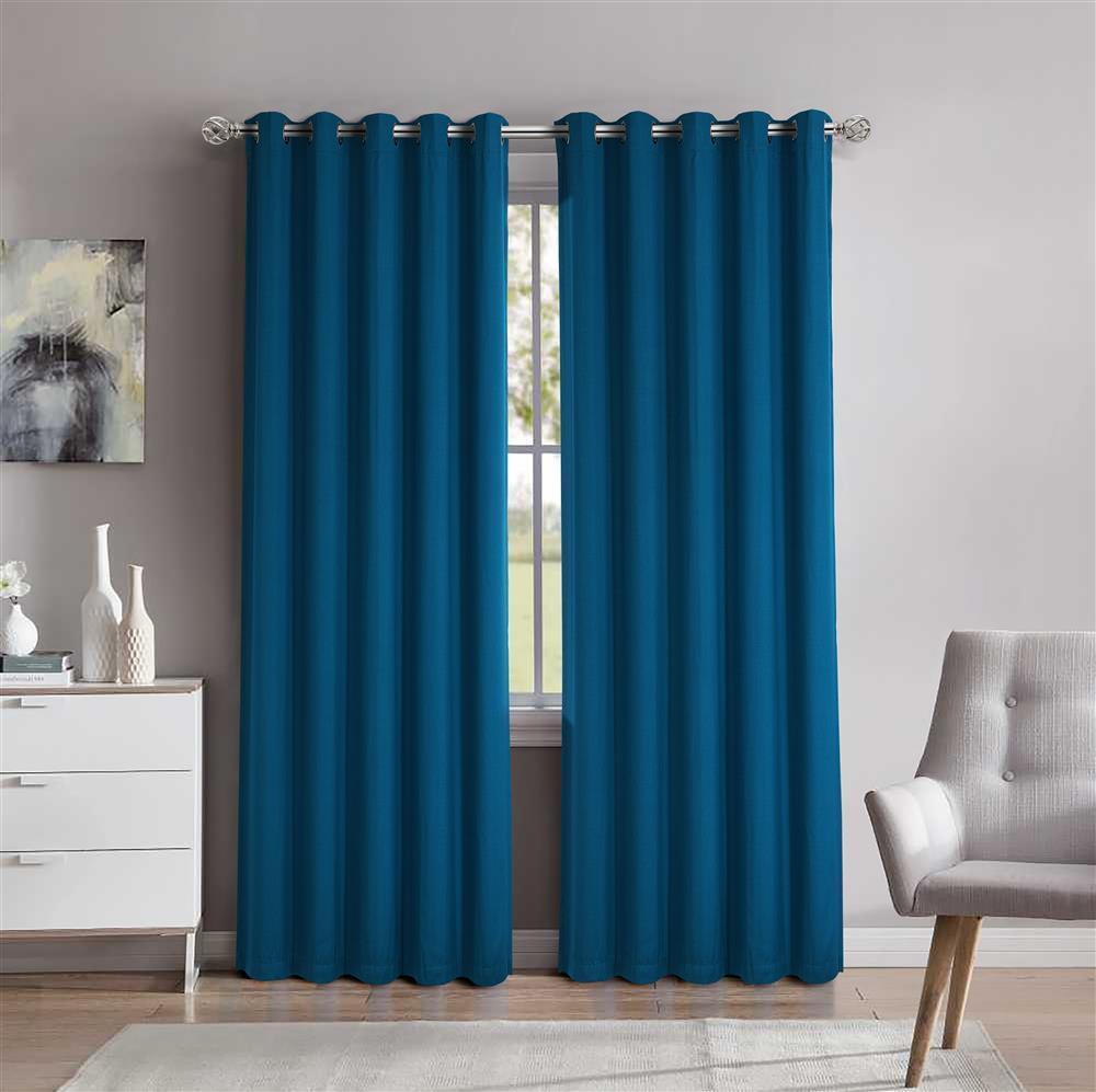 unlined eyelet curtain set teal