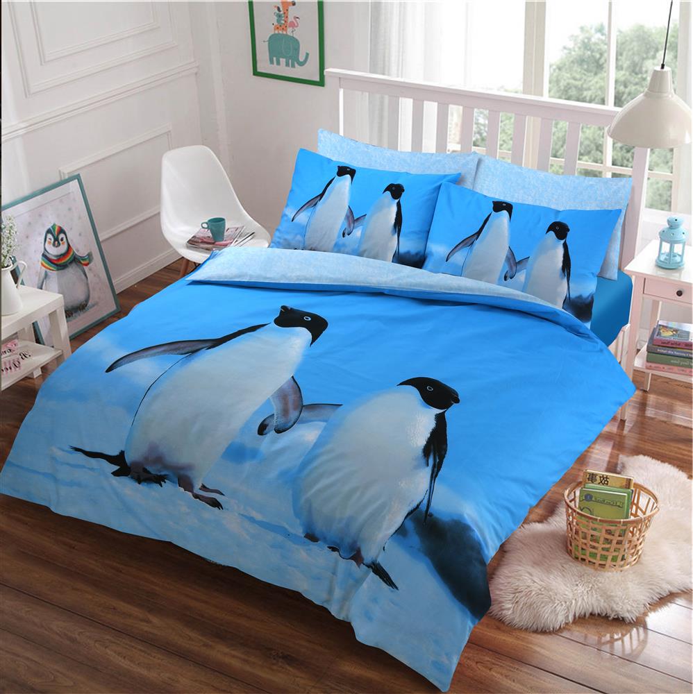 Penguin Duvet Cover Set Printed, King Size Penguin Bedding