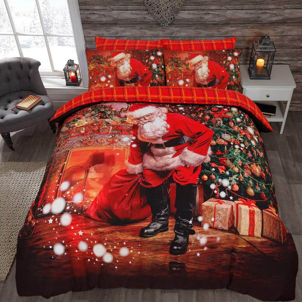 Christmas Santa Claus Duvet Cover Set X Mas Bedding De Lavish