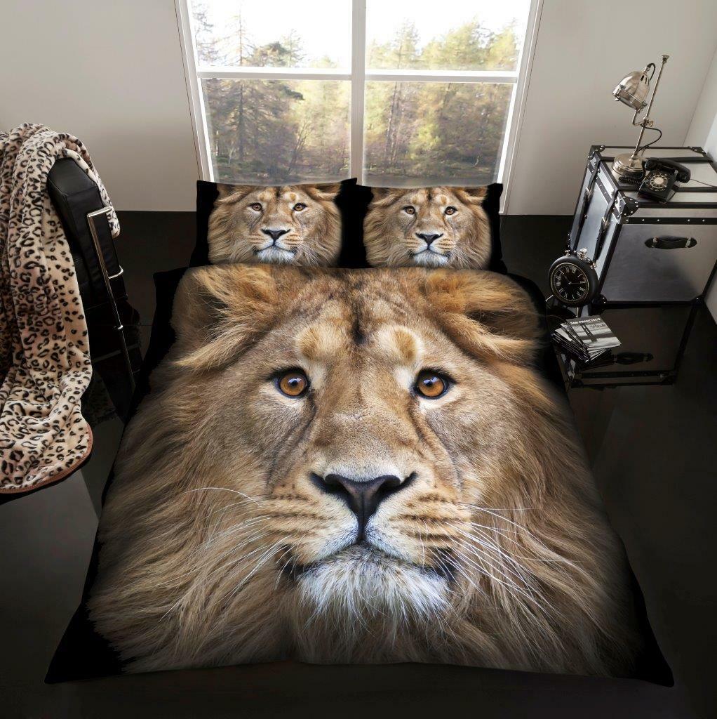 lion animal print duvet cover
