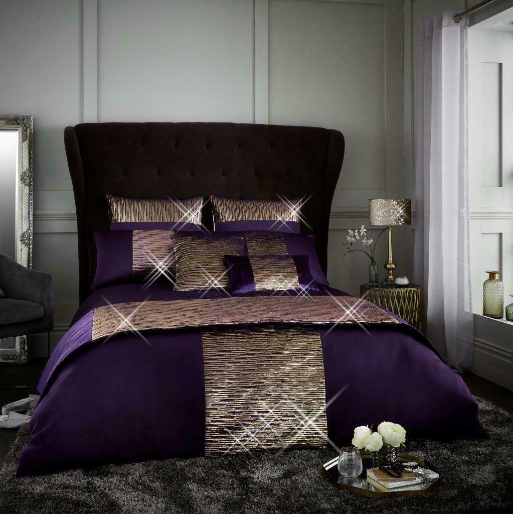 Luxury Glitter Duvet Cover Set Crushed Velvet Bedding