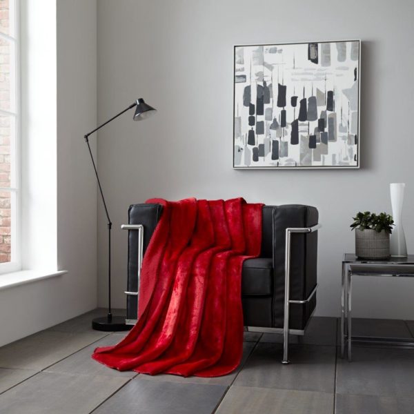 Flannel Sherpa Throw Red (2)