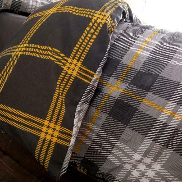 Tartan Duvet Cover Set Luxury Seersucker Bedding